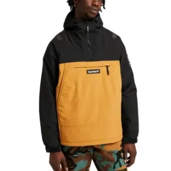 Timberland Mens Pullover Jacket Size Large Hooded Sweatshirt 1/4 Zip Pockets - Picture 1 of 13